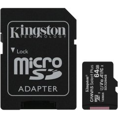 Карта пам'яті Kingston microSD 64GB C10 UHS-I R100MB/s + SD SDCS2/64GB