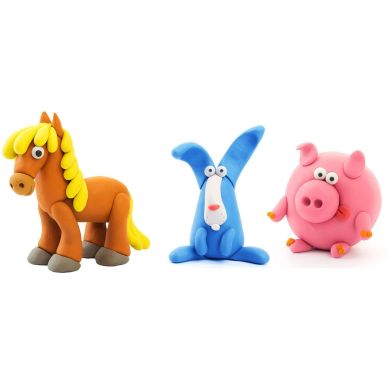 Набір пластиліну, що самостійно твердіє, ЛІПАКА &ndash; ПОРОСЯТКО, КОНЯЧКА, КРОЛИК 60023-UA01