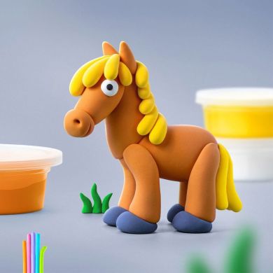 Набір пластиліну, що самостійно твердіє, ЛІПАКА &ndash; ПОРОСЯТКО, КОНЯЧКА, КРОЛИК 60023-UA01