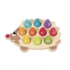 Игрушка-головоломка для развития Ёжик. Учим цифры дерево J05339, Коричневый