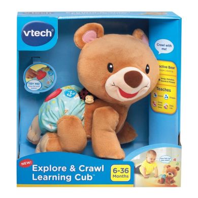 Интерактивная игрушка Vtech Ползающий мишка на русском 80-181126, Коричневый
