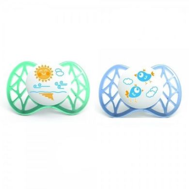 Пустышка симметричная Nuvita Air 6м+ 2 шт. для мальчика NV7081Blue, Голубой, 2