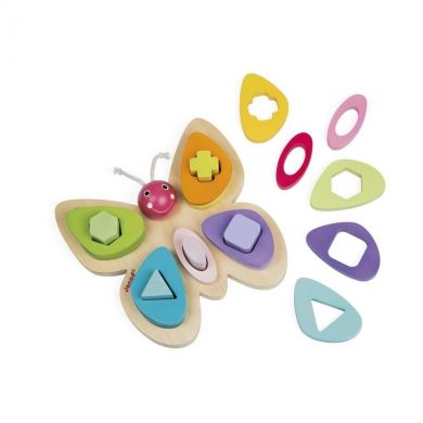 Розвивальна іграшка Janod cортер-пірамідка Метелик J05341, Коричневий