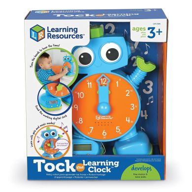 Обучающая игрушка Робот-часы Тик-Ток Tock the Learning Clock Learning Resources часы аналоговые и цифровые LER2385, Голубой