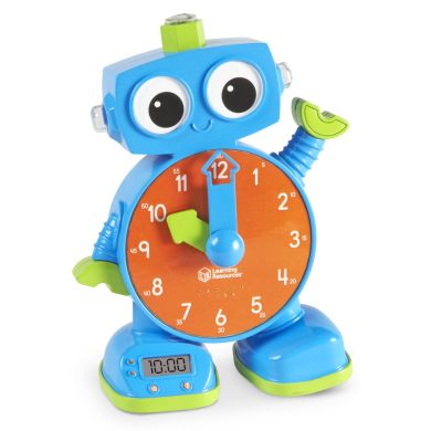Обучающая игрушка Робот-часы Тик-Ток Tock the Learning Clock Learning Resources часы аналоговые и цифровые LER2385, Голубой