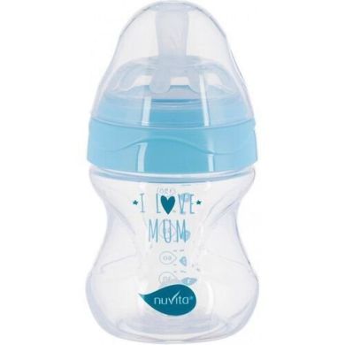 Дитяча антиколькова пляшечка Nuvita Mimic Collection 150 мл синя NV6011, Блакитний