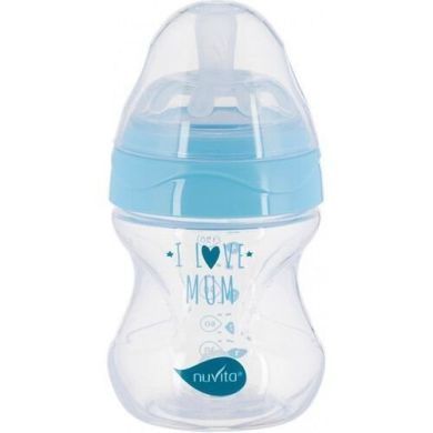 Детская Антиколиковая бутылочка Nuvita Mimic Collection 150 мл синяя NV6011, Голубой