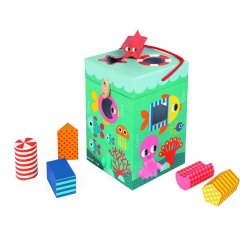 Развивающая игрушка Janod Океан сортер и кубики J02785, Бирюзовый