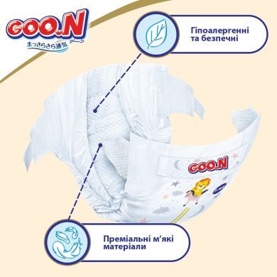 Подгузники Goo.N Premium Soft для детей 9-14 кг (Размер 4(L) на липучках унисекс 52 Шт) 863225 4902011862256