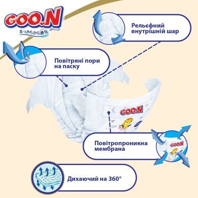 Подгузники Goo.N Premium Soft для детей 9-14 кг (Размер 4(L) на липучках унисекс 52 Шт) 863225 4902011862256