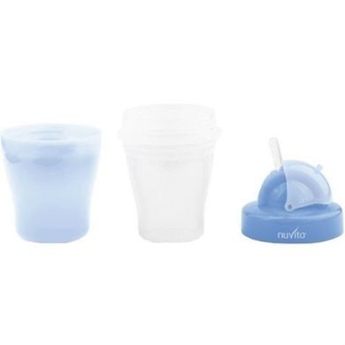 Чашка-непроливайка Nuvita з трубочкою 200 мл від 18 міс. блакитна NV1436Blue NV1436Blue, Блакитний