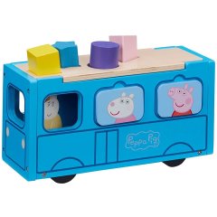 Деревянный игровой набор-сортер Peppa Школьный автобус Пеппи Peppa Wooden 7222
