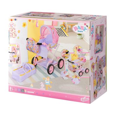 Коляска для куклы Baby Born Делюкс S2 складная с сумкой 828649