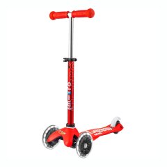 Самокат Micro серии Mini Deluxe Красный (до 50 кг, трехколесный, LED) Micro MMD052