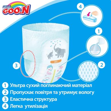 Подгузники Goo.N L 9-14 кг для девочек 44 шт 853628 4902011751390, 44