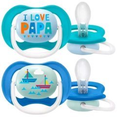 Пустышка Avent ортодонтична Ultra Air I love для мальчиков 6-18 мес 2шт Avent SCF080/03