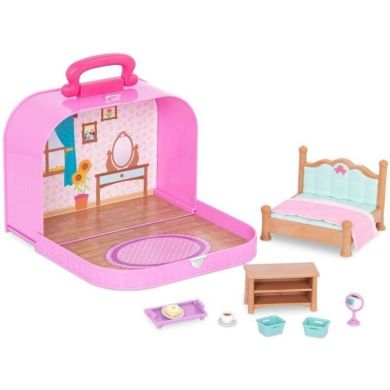 Игровой набор Li'l Woodzeez Кейс фиолетовый с аксессуарами Спальня WZ6598Z
