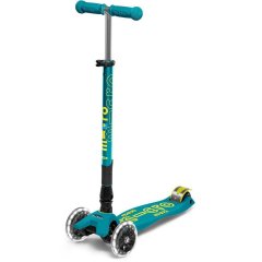 Самокат Micro серії Maxi Deluxe Foldable LED Зелений (до 50 кг, триколісний, світло) Micro MMD097