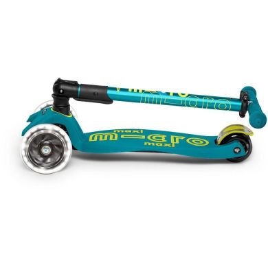 Самокат Micro серії Maxi Deluxe Foldable LED Зелений (до 50 кг, триколісний, світло) Micro MMD097