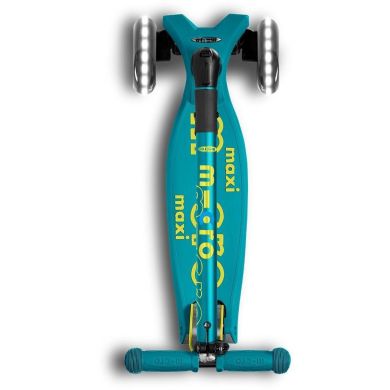 Самокат Micro серії Maxi Deluxe Foldable LED Зелений (до 50 кг, триколісний, світло) Micro MMD097