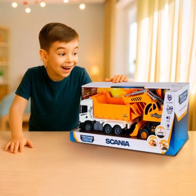 Ігровий набір серії 2 in 1 Truck &ndash; Самоскид Scania і екскаватор (світло, звук)