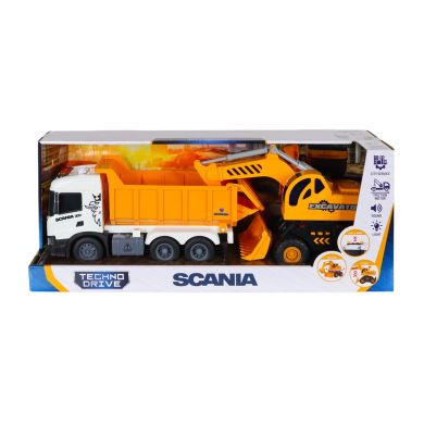 Ігровий набір серії 2 in 1 Truck &ndash; Самоскид Scania і екскаватор (світло, звук)