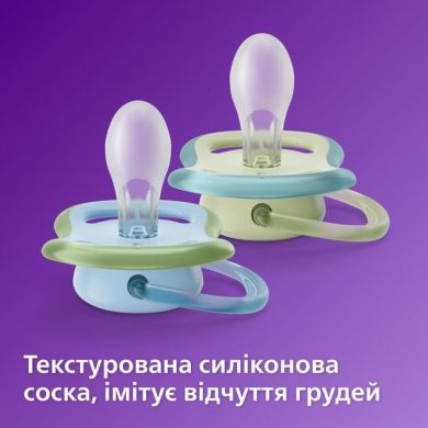 Пустушка Avent Ultra Air 0-6 міс, ортодонтична, 2шт, для хлопчиків SCF085/58
