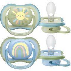 Пустышка Avent Ultra Air 0-6 мес, ортодонтическая, 2шт, для мальчиков SCF085/58