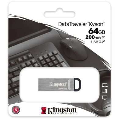 Накопичувач Kingston 64GB USB 3.2 Type-A Gen1 DT Kyson DTKN/64GB