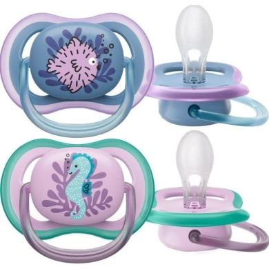 Пустушка Avent Ultra Air 6-18 міс, ортодонтична, 2шт, для дівчат SCF085/61