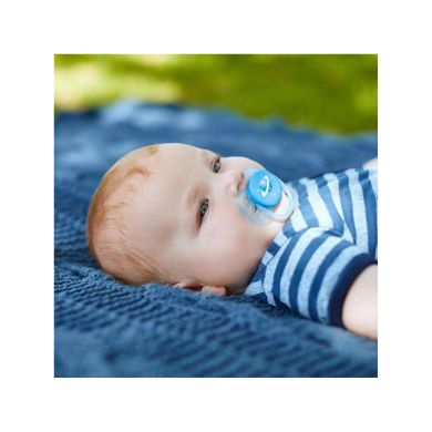 Пустышка силиконовая Philips Avent Ultra Soft для мальчиков 0-6 мес. 2 шт. SCF222/20, Голубой