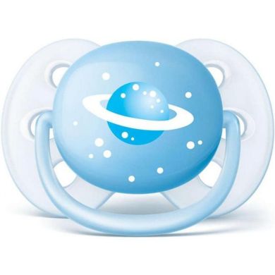 Пустышка силиконовая Philips Avent Ultra Soft для мальчиков 0-6 мес. 2 шт. SCF222/20, Голубой