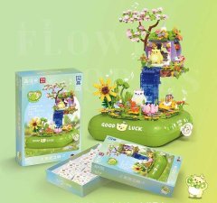 Конструктор 661007 (12) 970 деталей, підсвічування, заводний музичний механізм, платформа обертається по колу, 2 ігрові фігурки, в коробці