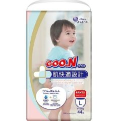 Трусики-подгузники Goo.N Plus для детей 9-14 кг (размер L, унисекс, 44 шт) 843340 4902011843408