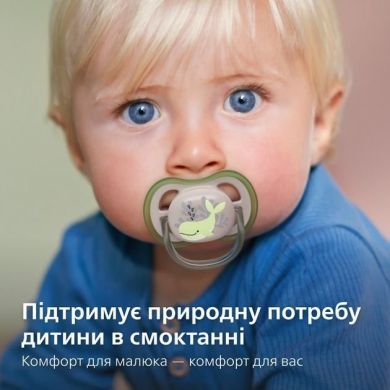 Пустышка Avent Ultra Air 6-18мес, ортодонтическая, 2шт, для мальчиков SCF085/60