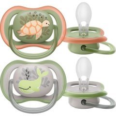 Пустышка Avent Ultra Air 6-18мес, ортодонтическая, 2шт, для мальчиков SCF085/60