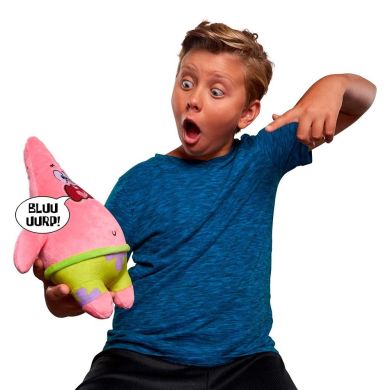 Мягкая игрушка Sponge Bob Exsqueeze Me Plush Patrick Burp со звуком 30 см EU690903