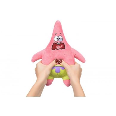 Мягкая игрушка Sponge Bob Exsqueeze Me Plush Patrick Burp со звуком 30 см EU690903
