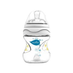 Бутылочка для кормления антиколиковая Nuvita Mimic 150 мл 0м + белая NV6010, Белый