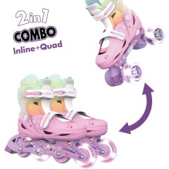 Роликовые коньки Neon Combo LED подсветка, размер 34-37, радуга NC49R4