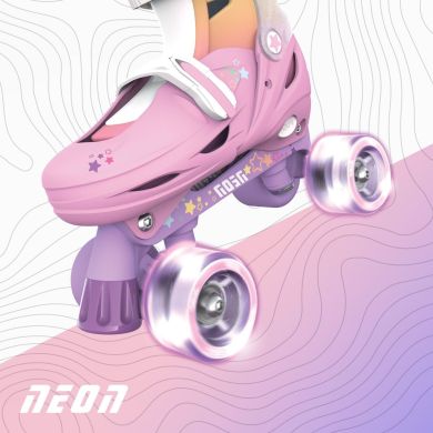 Роликові ковзани Neon Combo LED підсвічування, розмір 34-37, веселка NC49R4