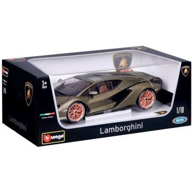 Автомодель Lamborghini Sian FKP 37 (матовий зелений металік, 1:18) Bburago 18-11046G