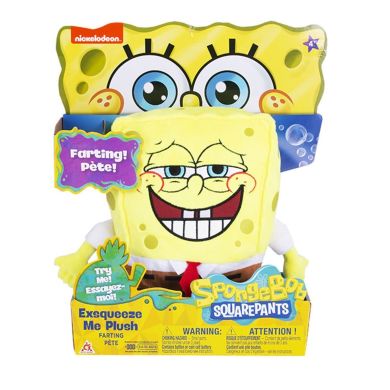 Мягкая игрушка SpongeBob Exsqueeze Me Plush SpongeBob Fart со звуком EU690902