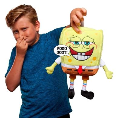 Мягкая игрушка SpongeBob Exsqueeze Me Plush SpongeBob Fart со звуком EU690902