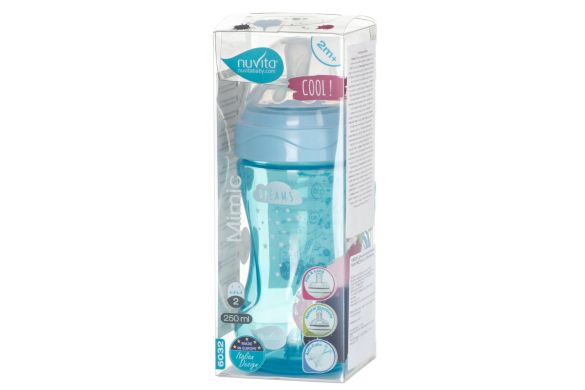 Дитяча антиколькова пляшечка Nuvita Mimic Cool 250 мл блакитна NV6032SKY, Блакитний