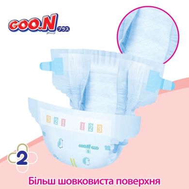 Підгузки GOO.N Plus для дітей 6-11 кг (розмір М, на липучках, унісекс, 56 шт) 21000628, M