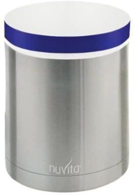 Термос металевий Nuvita для їжі 1000мл. 2 контейнера NV1478, Сріблястий