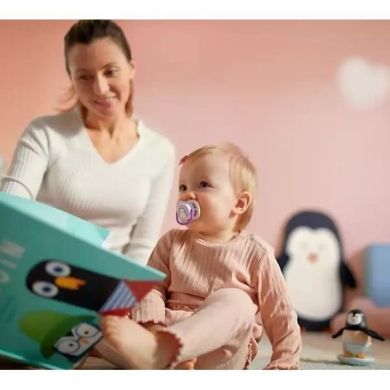 Пустушка ортодонтична Ultra Air Animal для дівчат, від 0 до 6 місяців, 2 шт, Avent SCF080/06