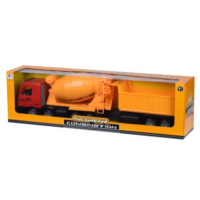 Машинка инерционная Same Toy Super Combination Бетономешалка с прицепом 98-86Ut-1