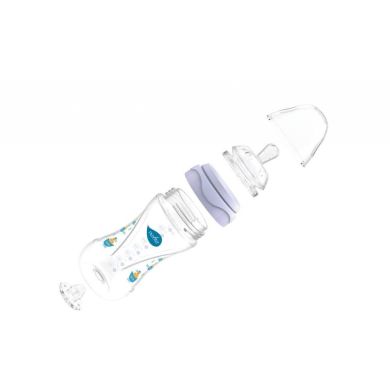 Бутылочка для кормления антиколиковая Nuvita Mimic 250 мл 3м + белая NV6030White, Белый